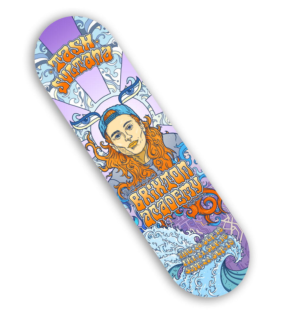 Tash Sultana skateboard deck